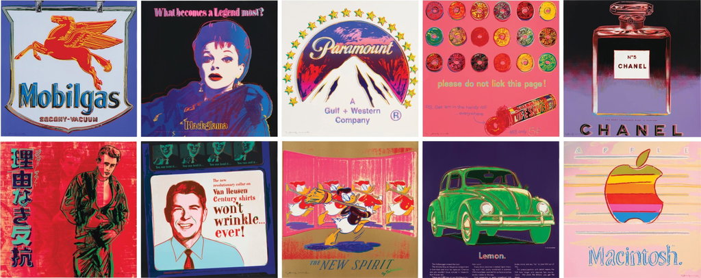 Ads by Andy Warhol estimated at $2m (low) to $3m (high). Image courtesy of Sotheby's