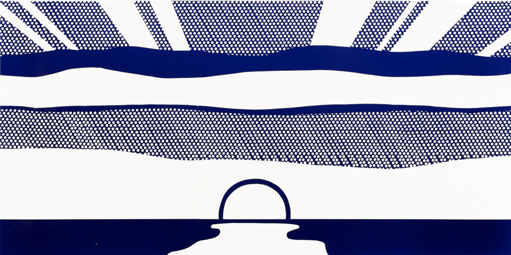 Roy Lichtenstein’s Setting Sun and Sea (1968), sold for just over $1.7m, more than 600% above its low estimate. Image courtesy of Sotheby's
