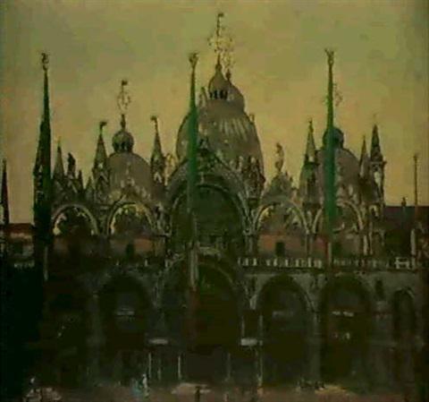 Facade of St. Mark's Venice (Undated). Sold for $149,800 in 1987. Image courtesy of Sotheby's