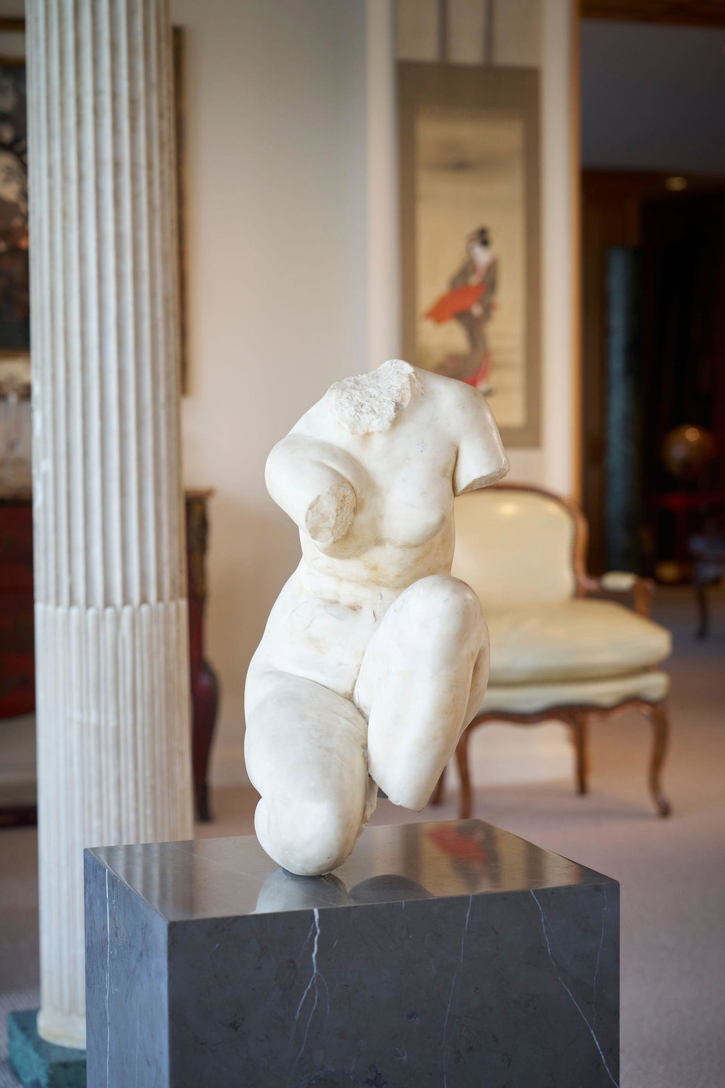 Torso of a Crouching Venus by After the Antique sold for $123,700. Image courtesy of Bonhams