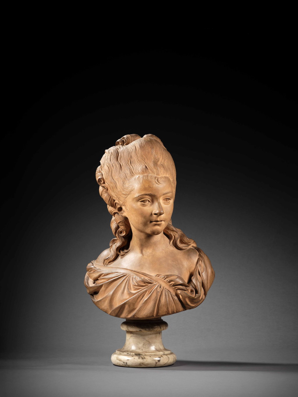 Terracotta Bust of Marie-Louise-Albertine Martin at Fourteen by Augustin Pajou sold for $484,100. Image courtesy of Artcurial