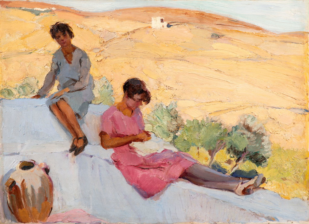 On the Rooftop Terrace, Island of Tinos by Nikolaos Lytras sold for $265,800. Image courtesy of Bonhams Cornette de Saint Cyr