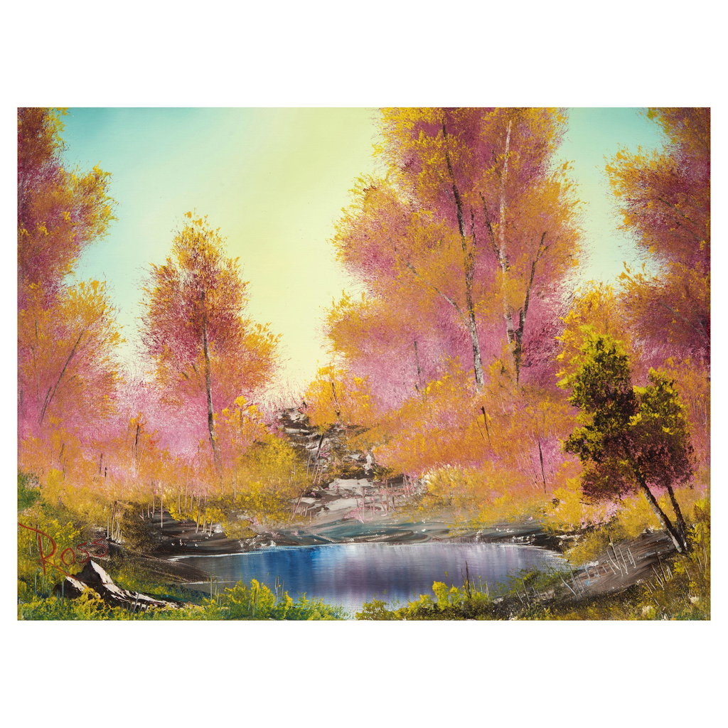 Walk in the Woods (Practice) by Bob Ross sold for $203,700. Image courtesy of Bonhams