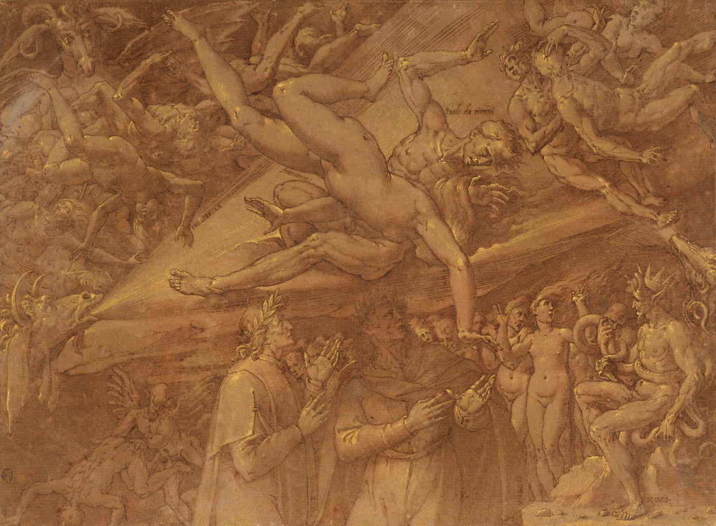 Dante and Virgil at the Tribunal of Minos, the second circle of Hell reserved for sins of lust; fifth canto of Dante's Inferno by Jacopo Ligozzi sold for $951,400. Image courtesy of Artcurial