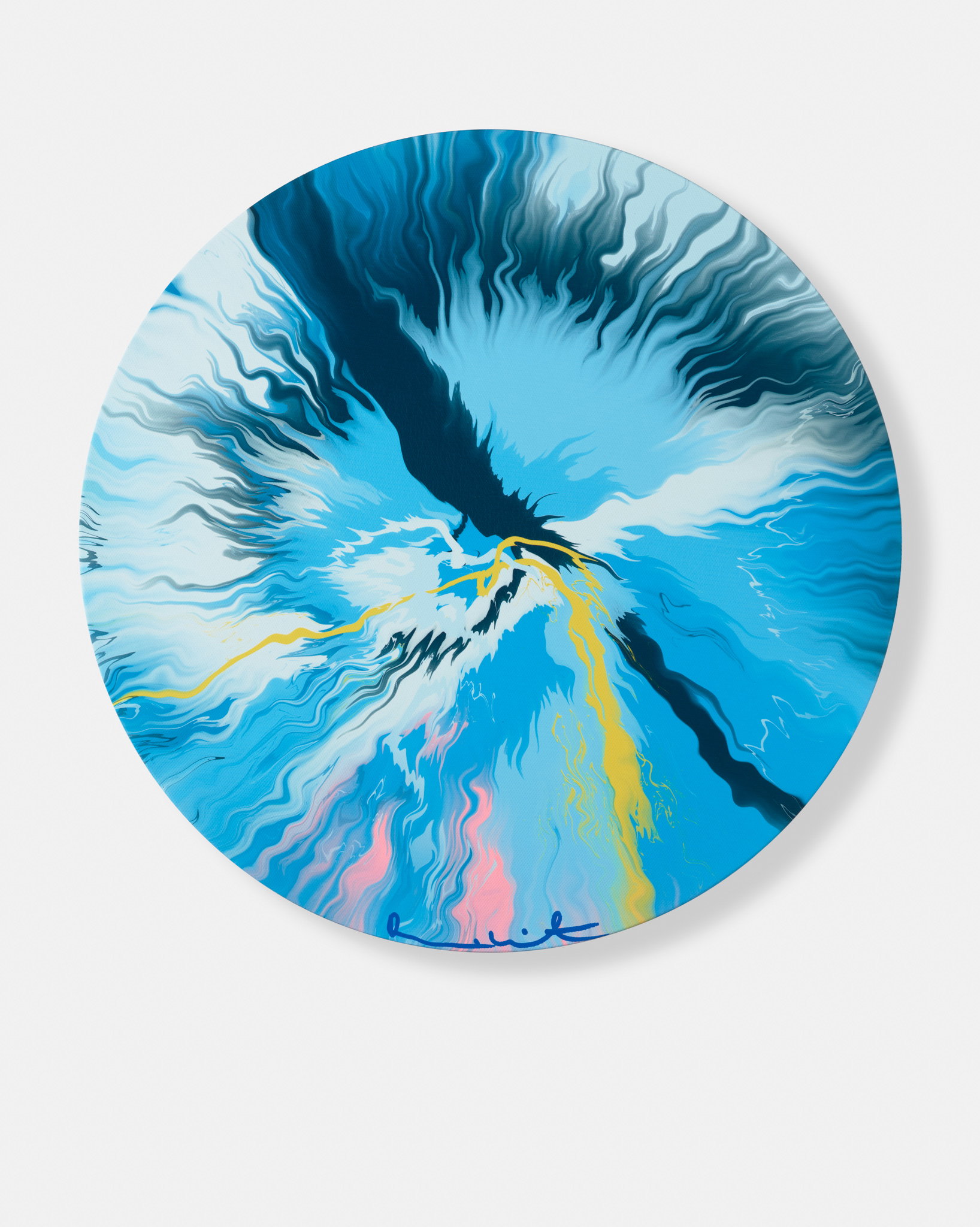 Beautiful, Stormy-Circling Bursting River Painting image #1 main image