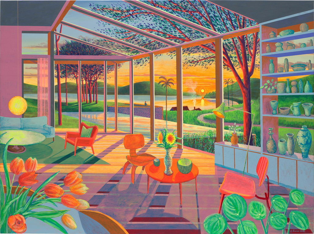 Interior with Sunflowers at Sunset. Image courtesy of Phillips