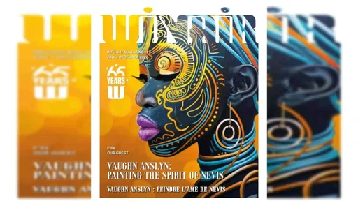 Nevisian artist Vaughn Anslyn featured on WINAIR's inflight magazine cover