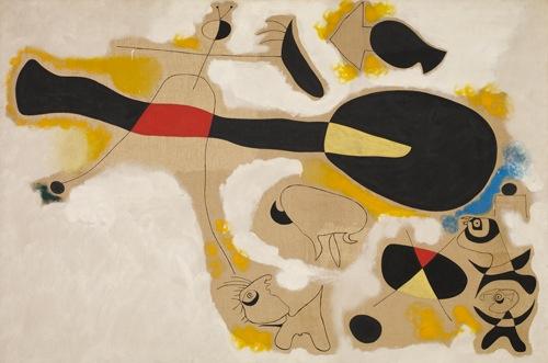 Jeune Fille moitie brune moitie rousse glissant sur le sang des Jacinthes gelees d'un camp de Foot B (1939). Sold for $400,000 in 1980. Image courtesy of Sotheby's