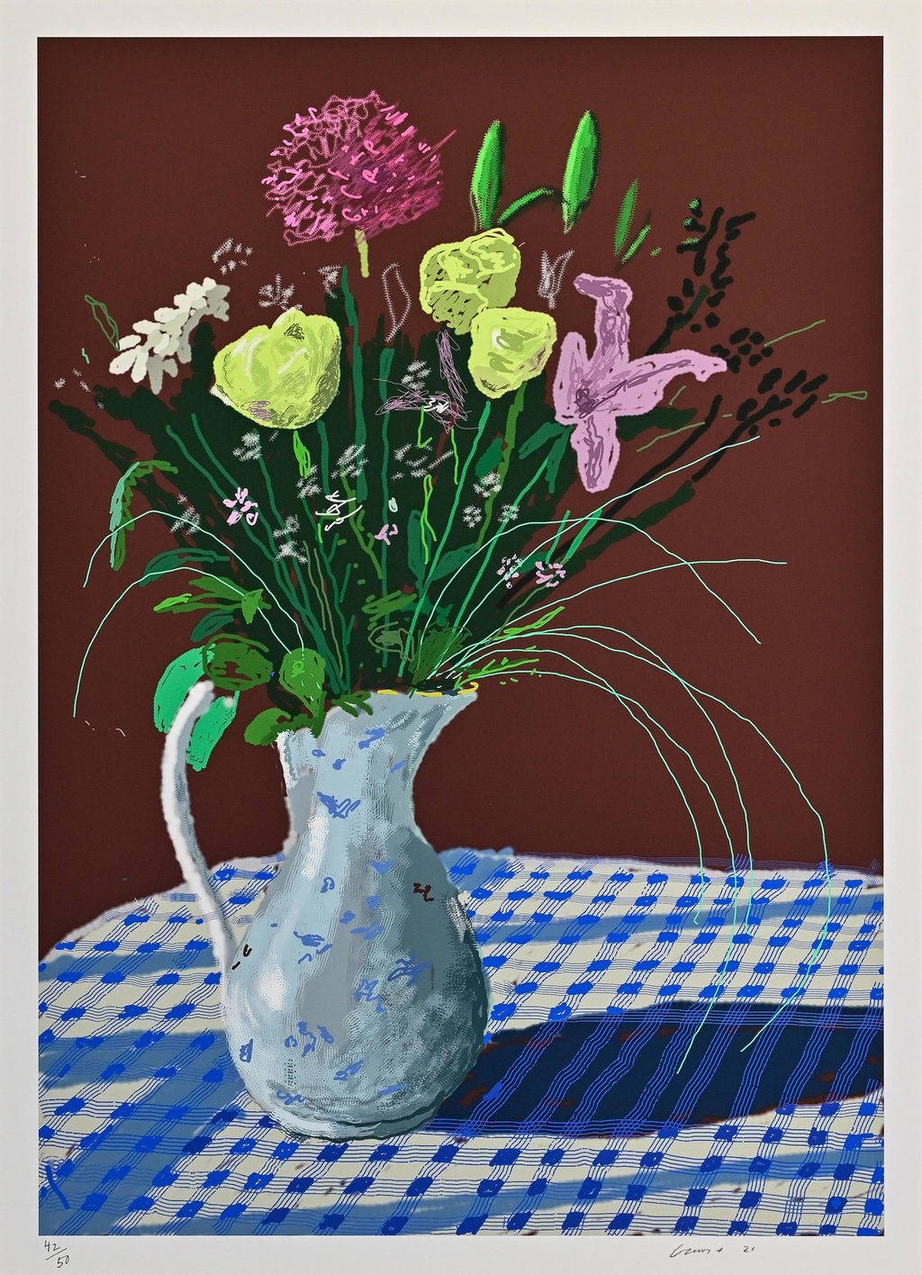 20th February 2021, Jug with Flowers by David Hockney sold for $59,400. Image courtesy of Sotheby's