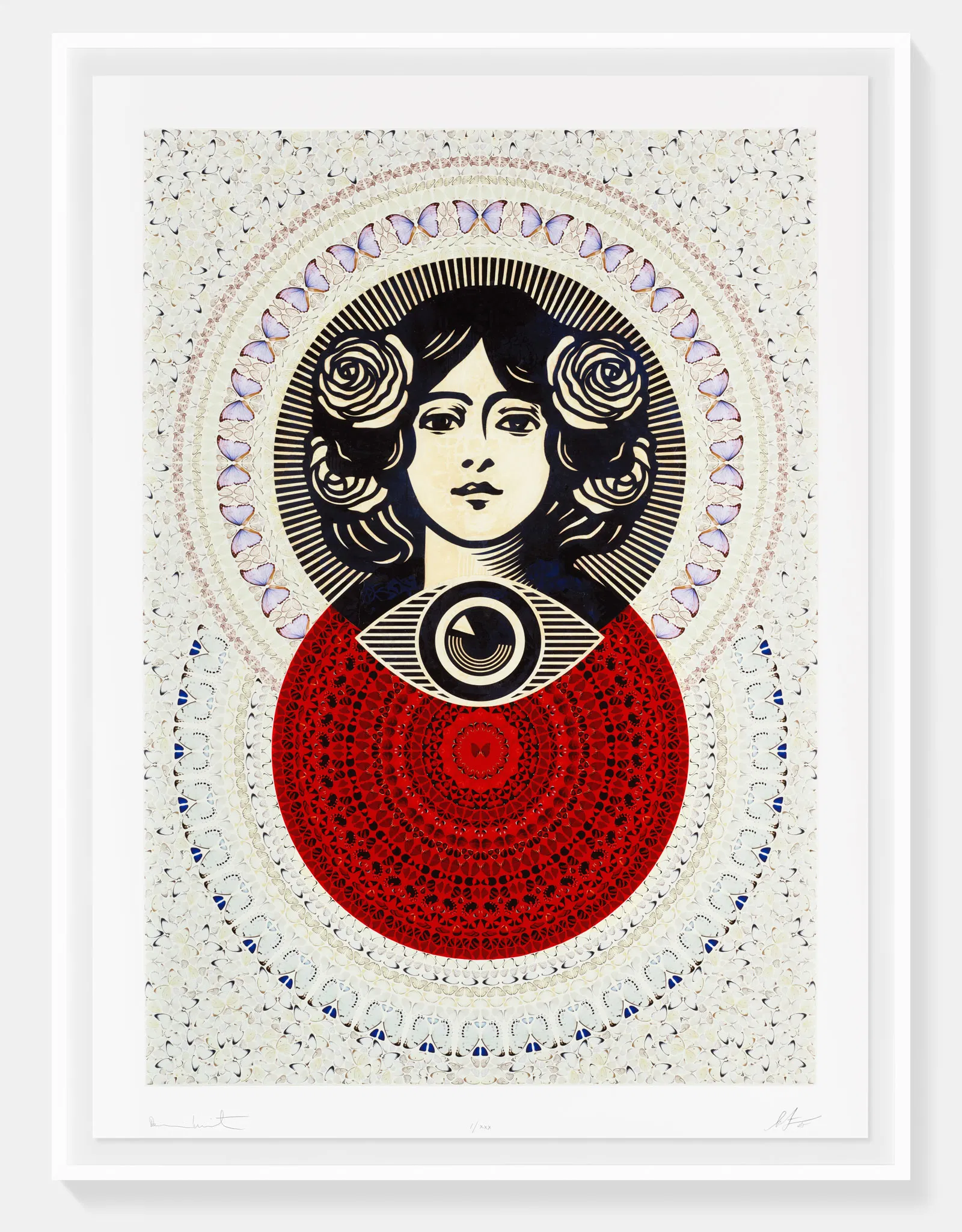 Third Eye Butterfly Mandala (Cream) (Small) image #1 main image