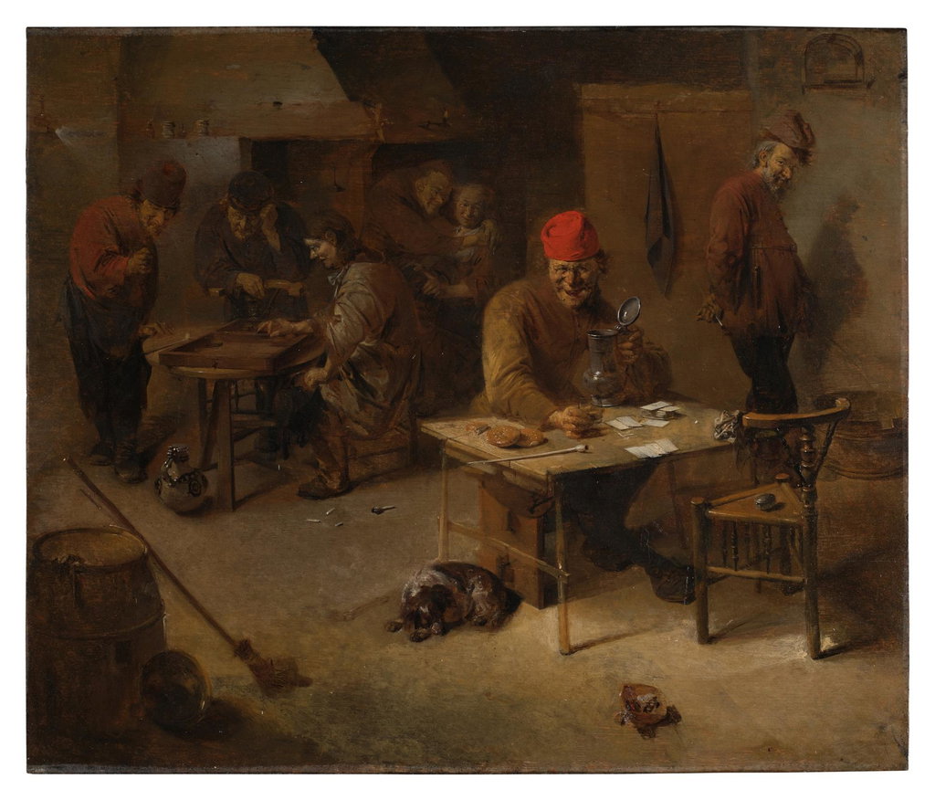 Peasants Drinking and Playing Tric-Trac. Image courtesy of Sotheby's