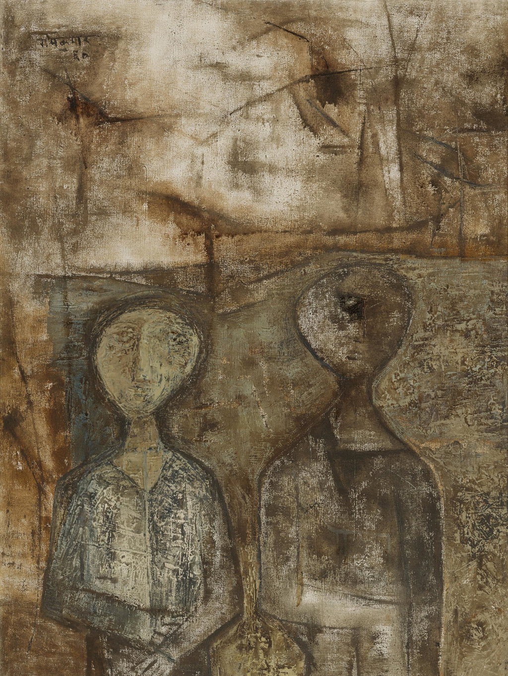Untitled (Brothers) by Ram Kumar estimated at $300,000 (low) to $500,000 (high). Image courtesy of Christie's