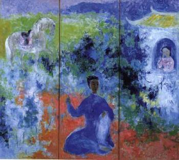 Lovers in the garden (1972). Sold for $57,700 in 2003. Image courtesy of Christie's
