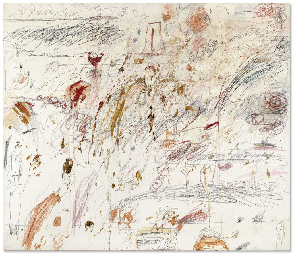 Untitled by Cy Twombly estimated at $40m (low) to $60m (high). Image courtesy of Christie's