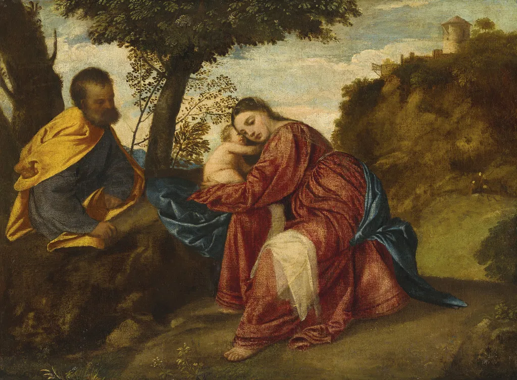 The Rest on the Flight into Egypt by Titian sold for $22.18m.
Image courtesy of Christie's