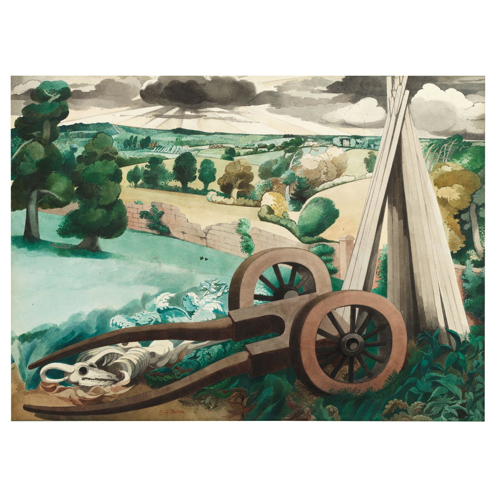 Landscape Near Rye by Edward Burra sold for $168,800. Image courtesy of Bonhams