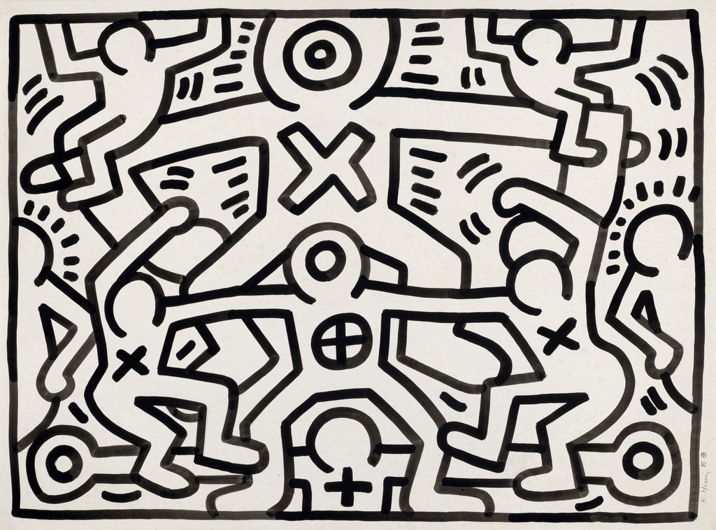 Untitled by Keith Haring sold for $374,000. Image courtesy of Christie's