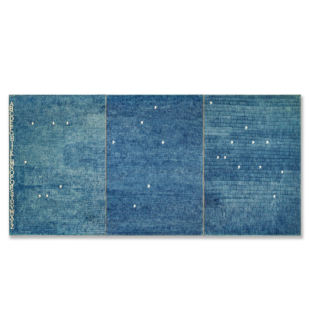 Mettere i verbi all'infinito by Alighiero e Boetti sold for $441,700. Image courtesy of Bonhams