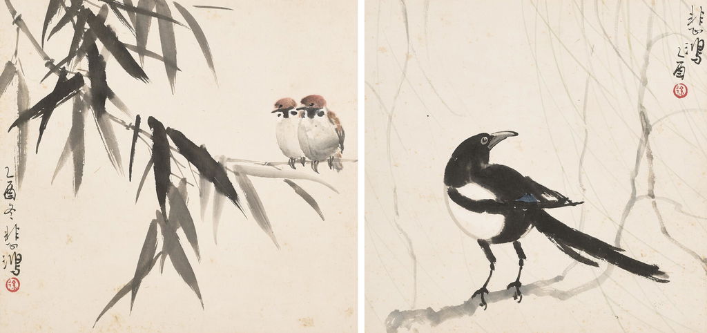 Magpie / Sparrows by Xu Beihong sold for $81,100.
Image courtesy of Christie's Online