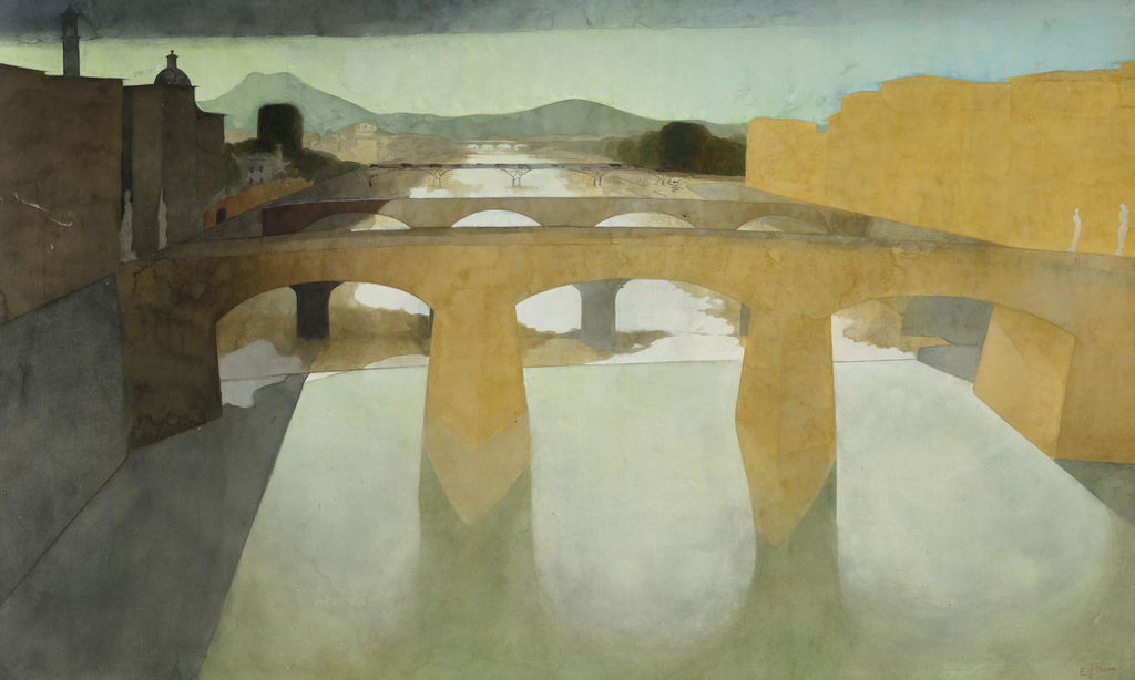 View at Florence by Edward Burra sold for $457,600.
Image courtesy of Christie's