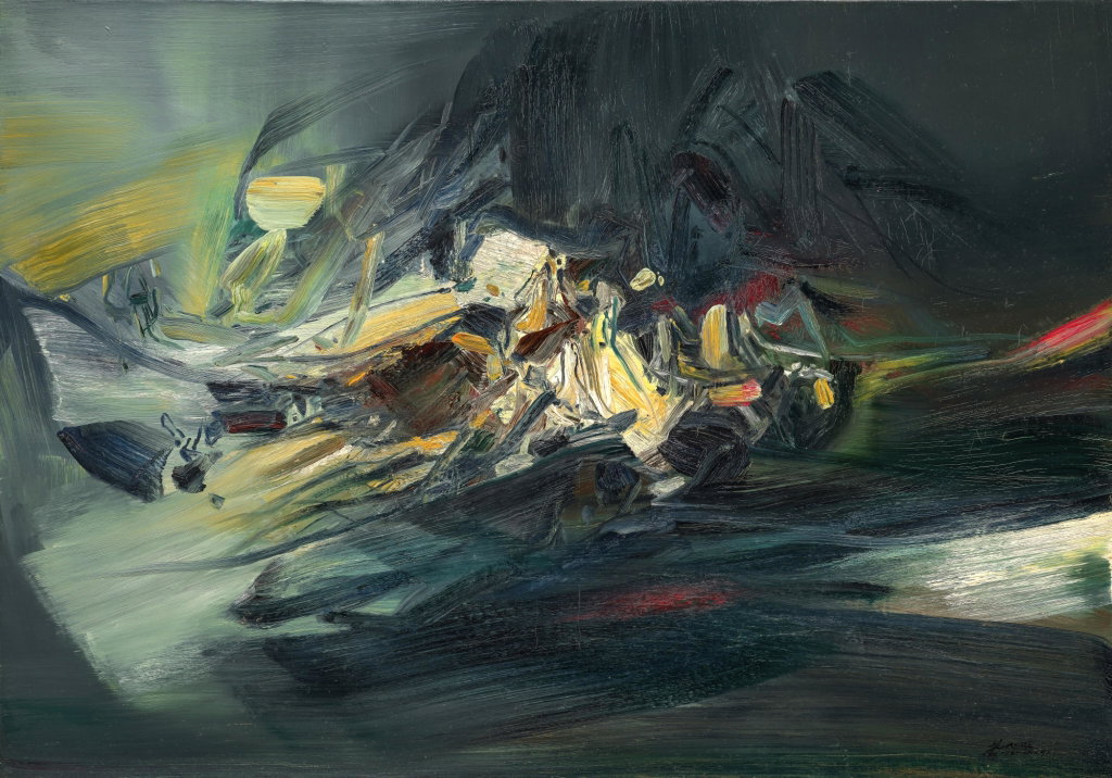No. 465 by Chu Teh-chun estimated at $357,000 (low) to $573,700 (high). Image courtesy of Sotheby's