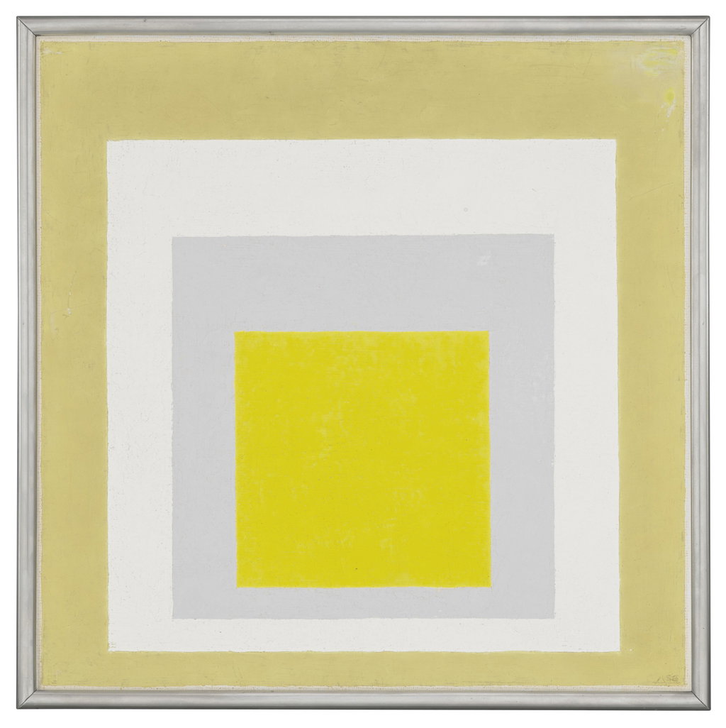 Study to Homage to the Square: Yellow Echo by Josef Albers estimated at $200,000 (low) to $300,000 (high). Image courtesy of Christie's