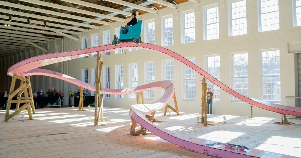 Ride EJ Hill's Bubblegum Pink Roller Coaster Through a Mass MoCA Gallery — Colossal