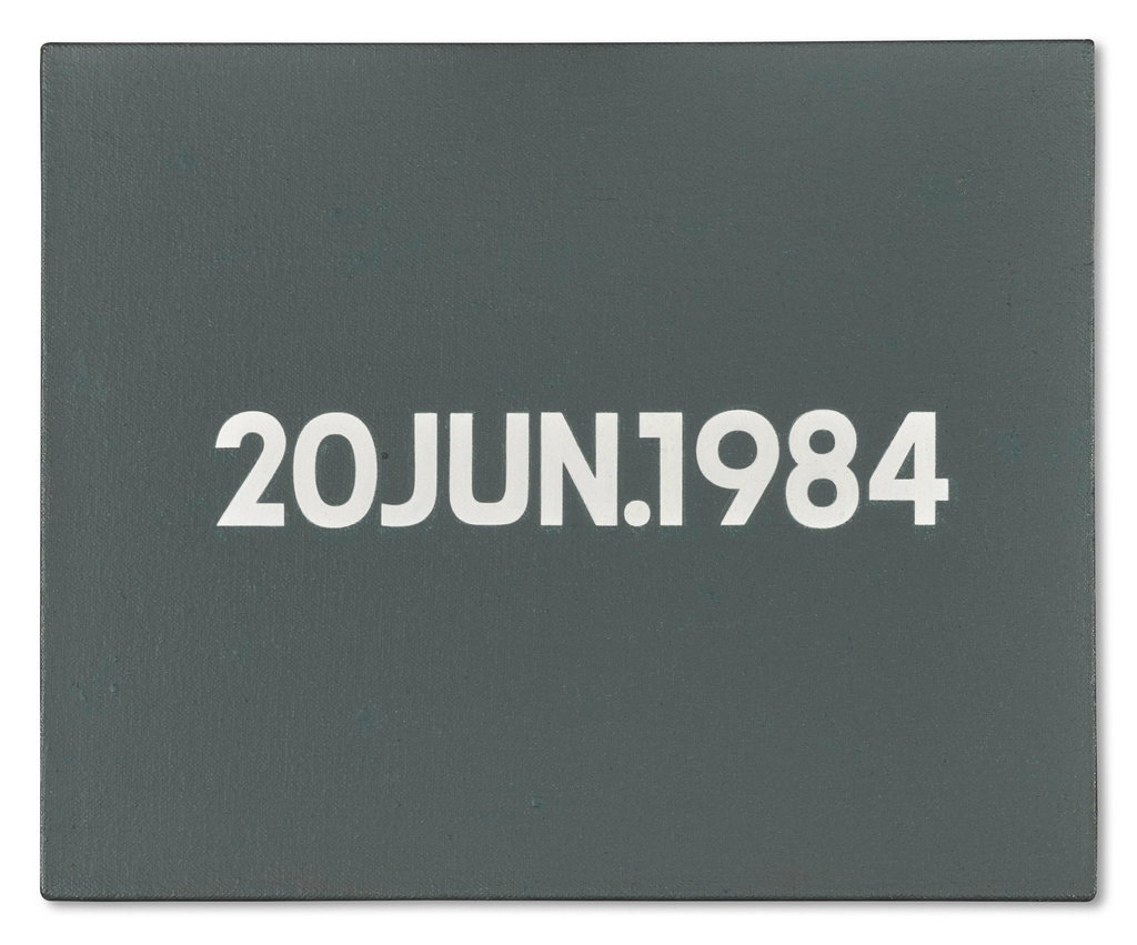 20 JUN. 1984 by On Kawara sold for $563,200. Image courtesy of Sotheby's