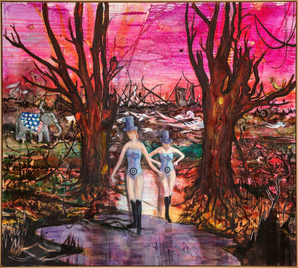 Die Verschaffung des Guten by Daniel Richter estimated at $349,100 (low) to $465,500 (high). Image courtesy of Grisebach 