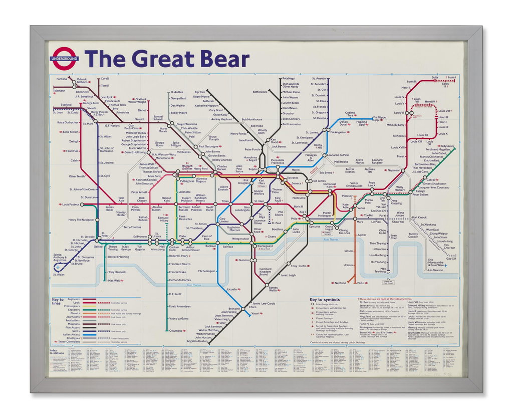 The Great Bear by Simon Patterson sold for $40,800 (516% above estimate). Image courtesy of Christie's