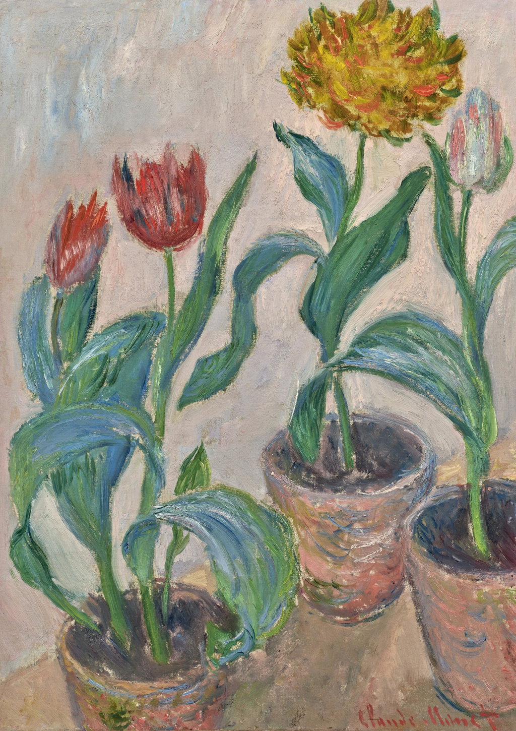 Three Pots of Tulips by Claude Monet estimated at $2.81m (low) to $3.93m (high). Image courtesy of Christie's