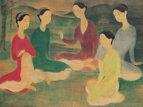Conversation D'élégantes Au Jardin (1939). Sold for $262,900 in 2008. Image courtesy of Sotheby's