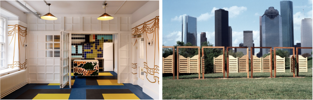 Rose Finn-Kelcey Bar Doors (Photograph of installation) 1991 Wood Houston International Festival, Buffalo Bayou Park, Houston, Texas. USA ©The Estate of Rose Finn-Kelcey. Courtesy the Estate and Kate MacGarry