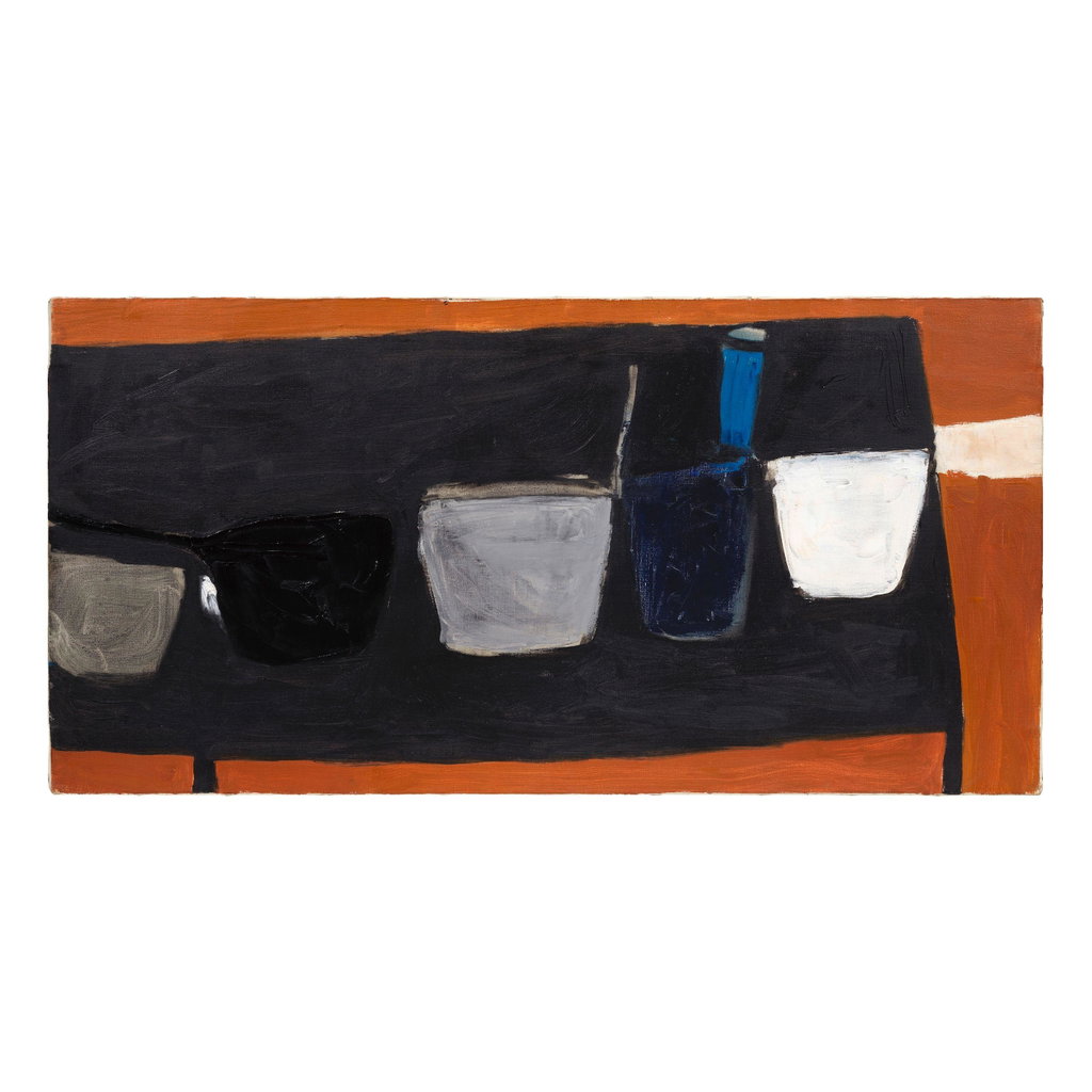 Still Life on Black Table (II) by William Scott sold for $252,900. Image courtesy of Bonhams