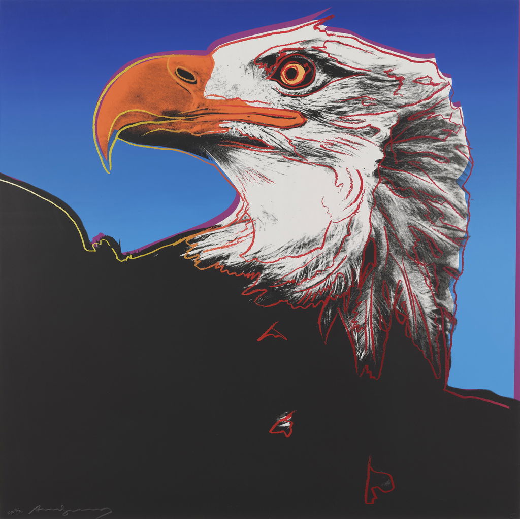 Bald Eagle, from Endangered Species by Andy Warhol sold for $215,900.
Image courtesy of Phillips