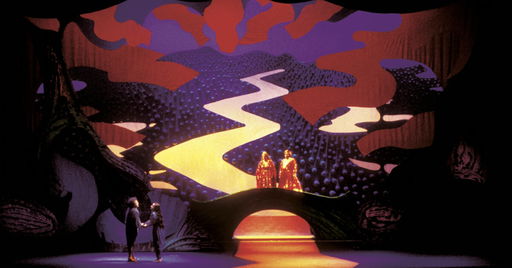 walk through the fantastical world of david hockney's immersive opera stage designs