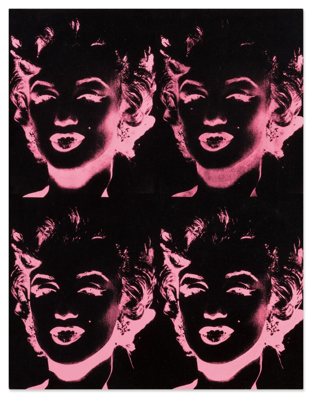 Four Pink Marilyns (Reversal Series). Image courtesy of Sotheby's