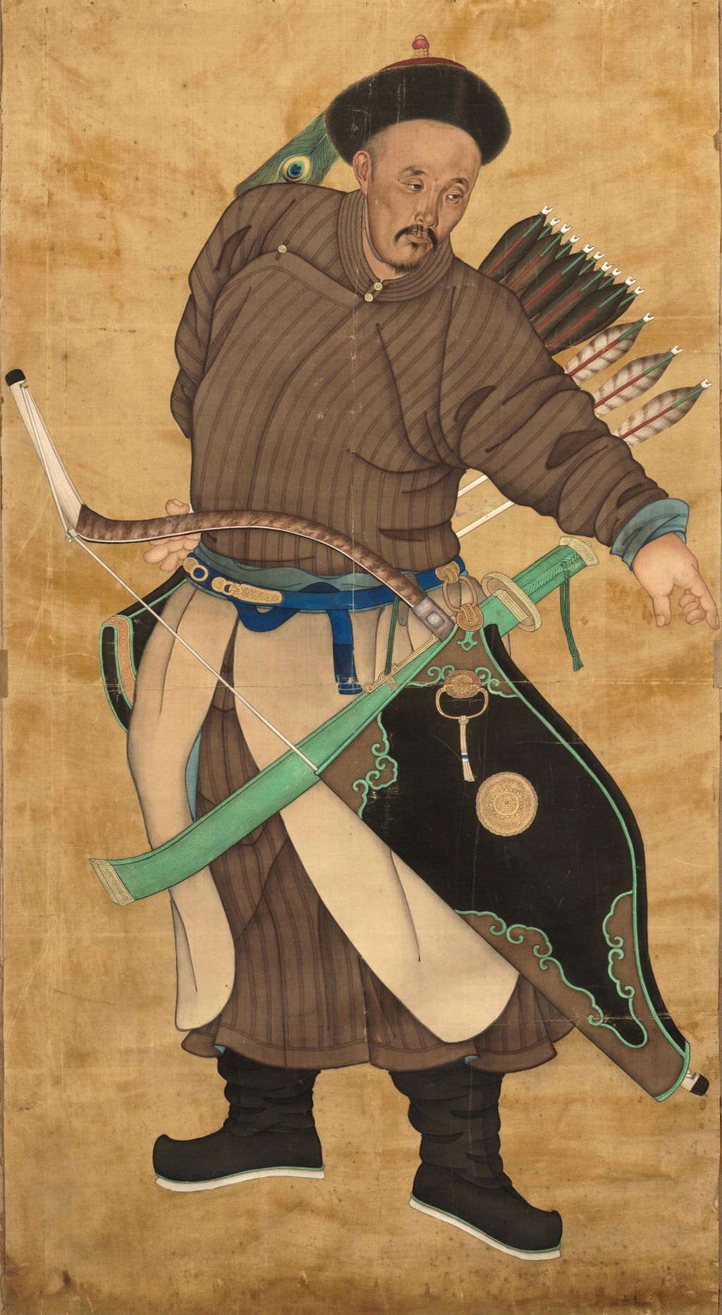 Portrait of a First-Rank Imperial Guard in the East Turkestan Campaign by Ai Qimeng sold for $508,500.
Image courtesy of Bonhams