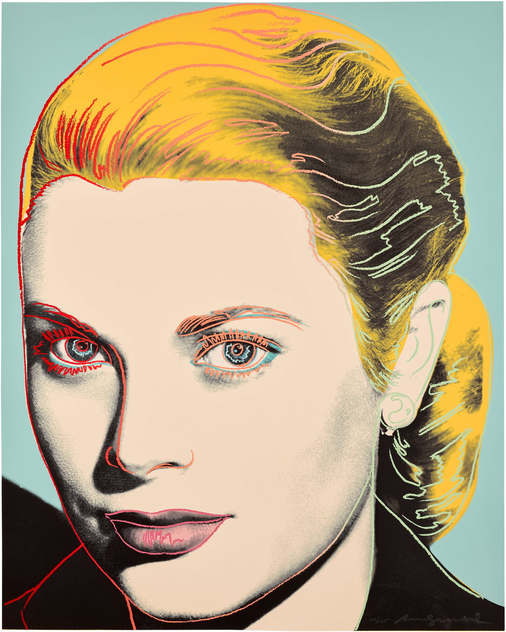 Grace Kelly by Andy Warhol sold for $193,500. Image courtesy of Phillips