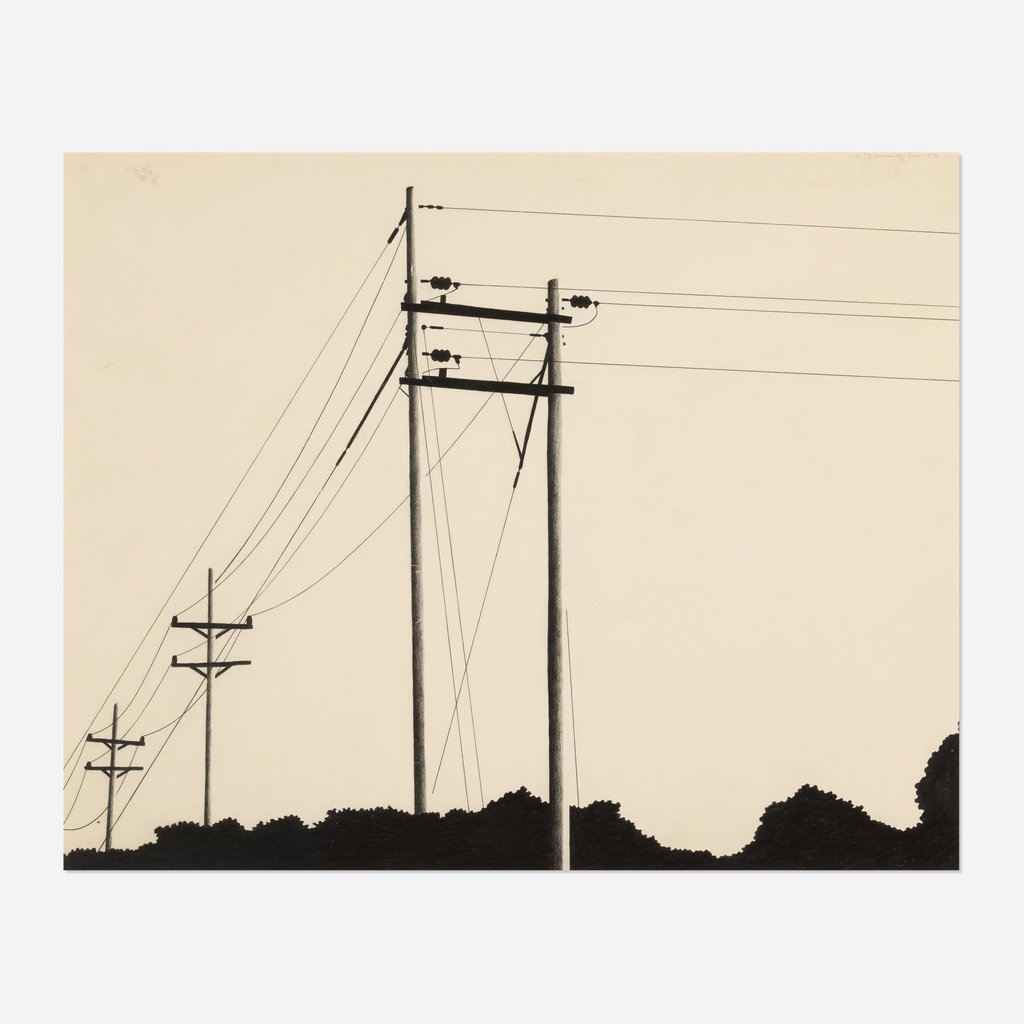 Utility Poles (Power Lines) by Allan d'Arcangelo sold for $2,660. Image courtesy of Rago