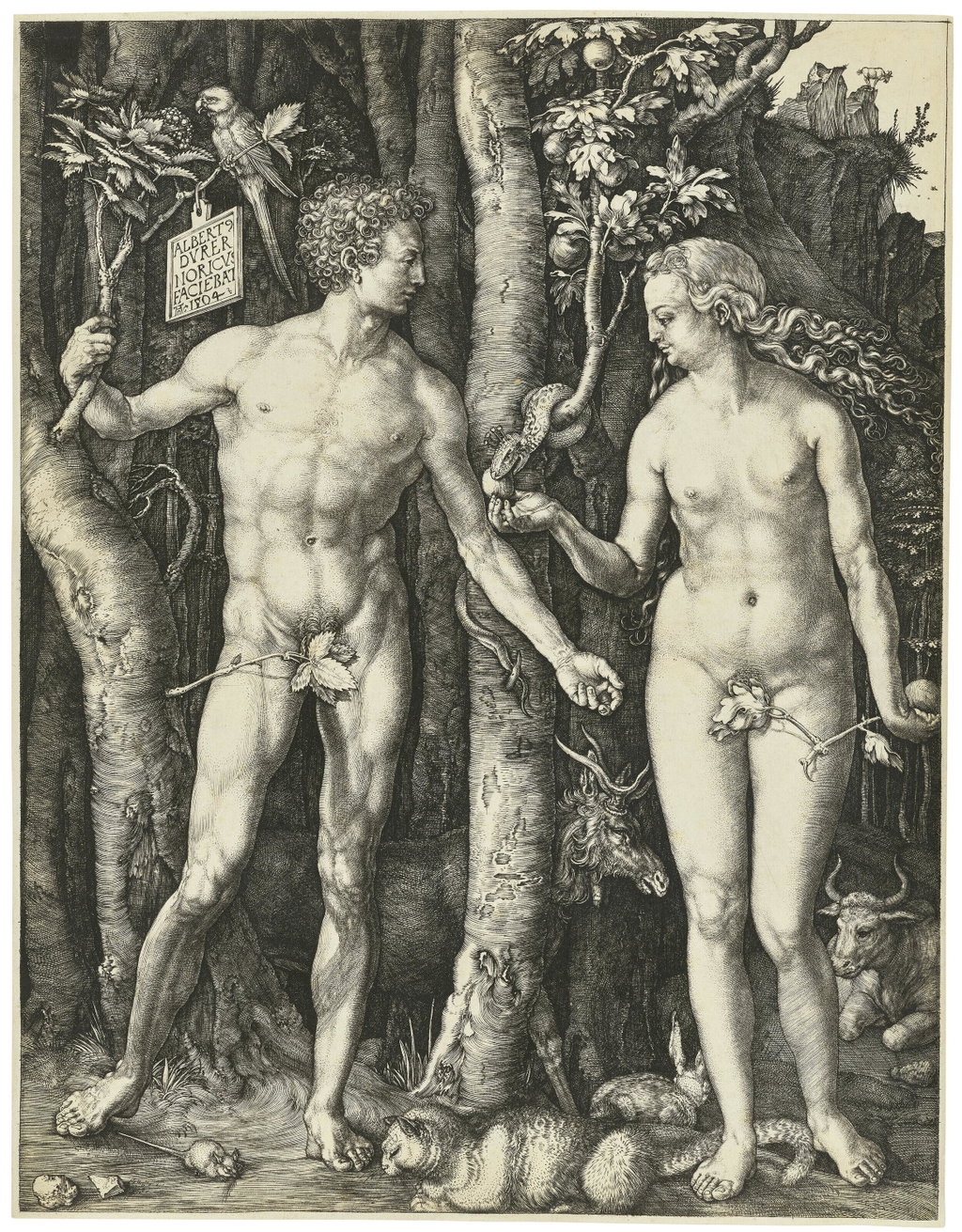 Adam and Eve by Albrecht Durer sold for $474,500. Image courtesy of Christie's