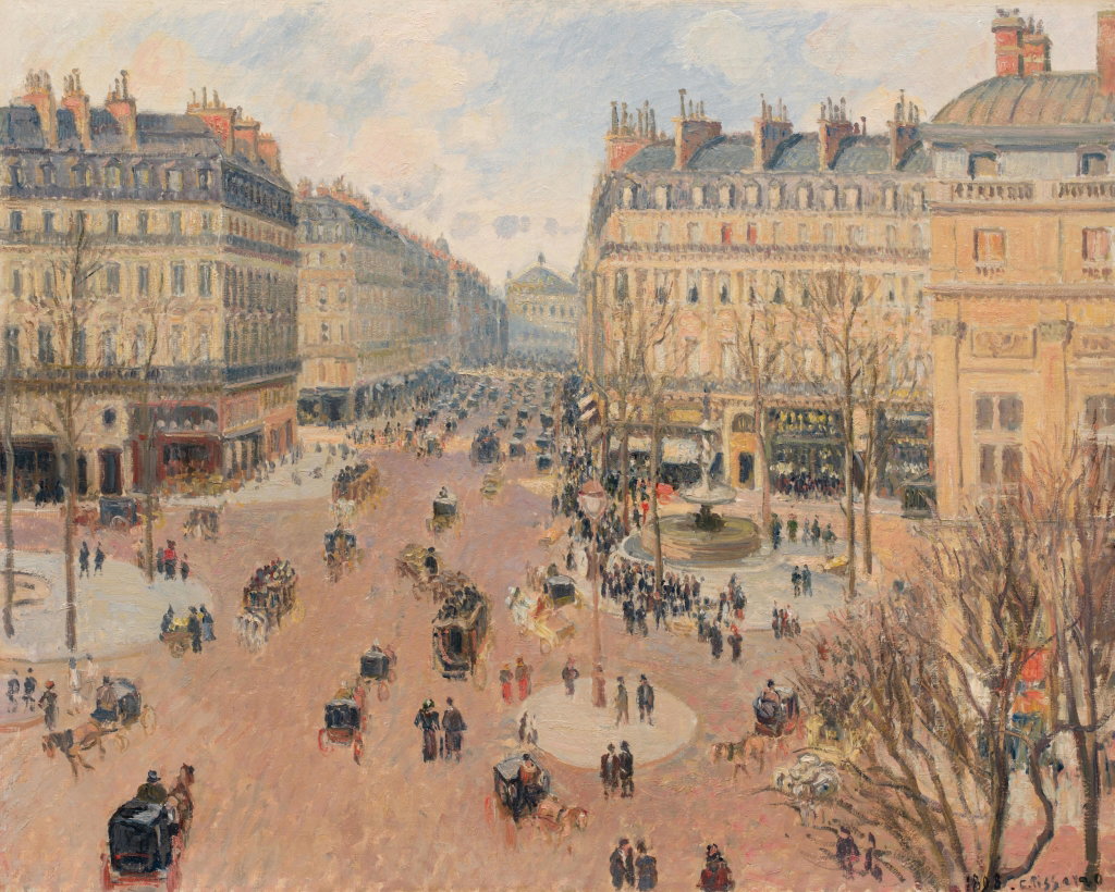 La Place du Théâtre-Français et l’avenue de l’Opéra, soleil d’après-midi en hiver by Camille Pissarro estimated at $30m (low) to $40m (high). Image courtesy of Sotheby's