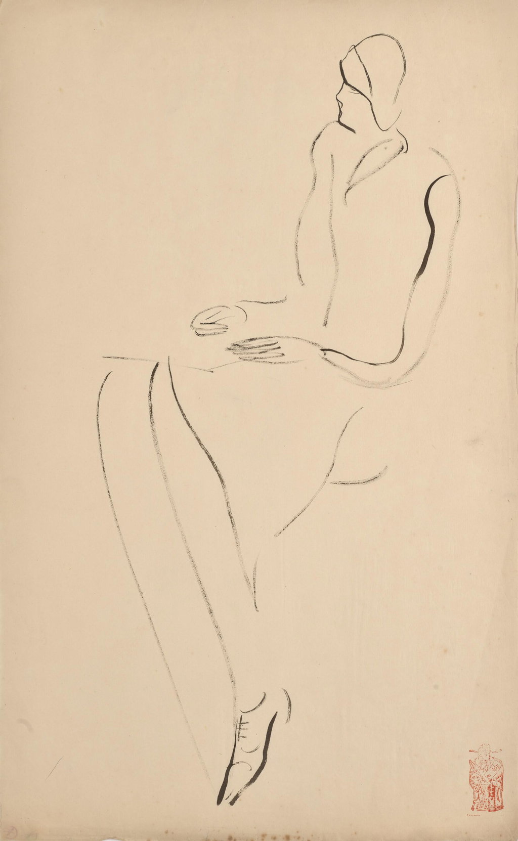 Seated Woman in Profile by Sanyu sold for $32,600. Image courtesy of Christie's