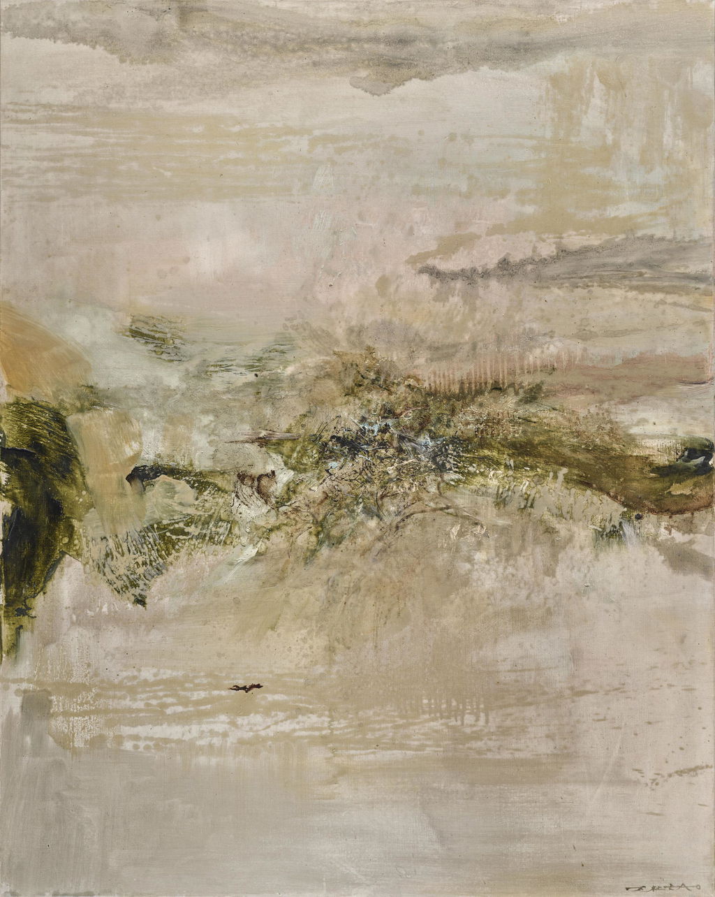 01.07.75 by Zao Wou-ki estimated at $459,600 (low) to $702,100 (high). Image courtesy of Christie's