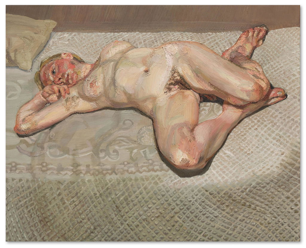 Blond Girl on a Bed by Lucian Freud estimated at $8.13m (low) to $10.85m (high). Image courtesy of Sotheby's