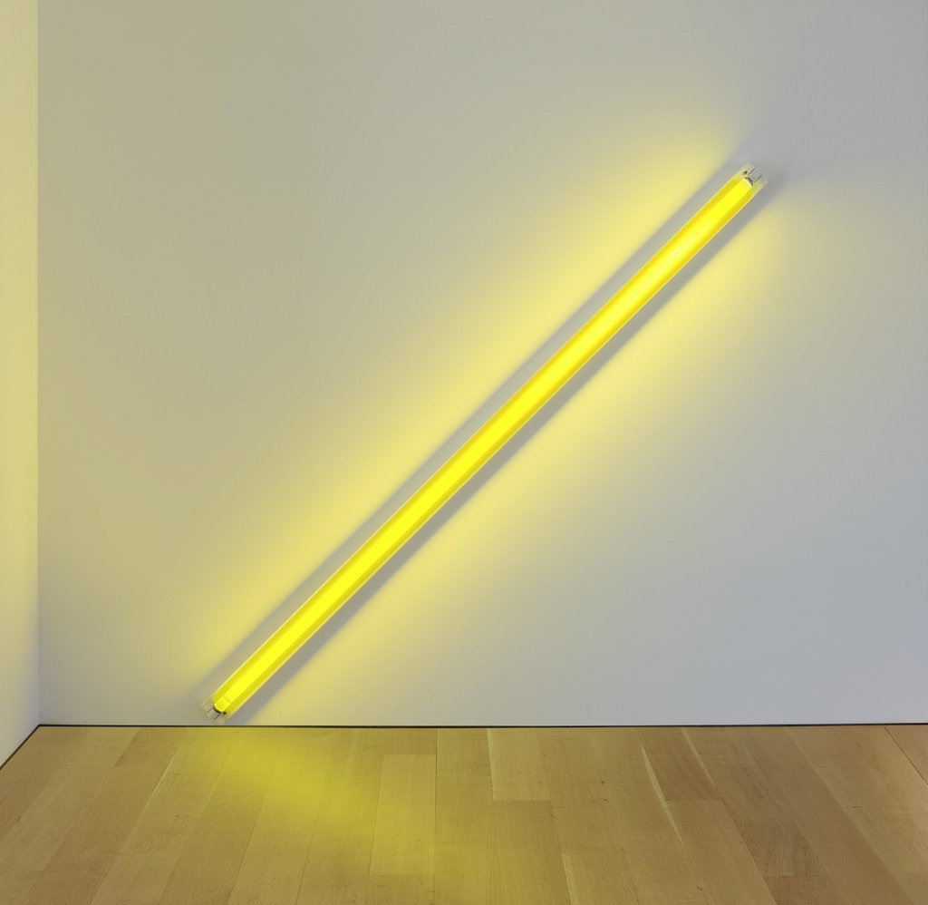 the diagonal of May 25, 1963 (to Constantin Brancusi) by Dan Flavin estimated at $1.5m (low) to $2m (high). Image courtesy of Christie's