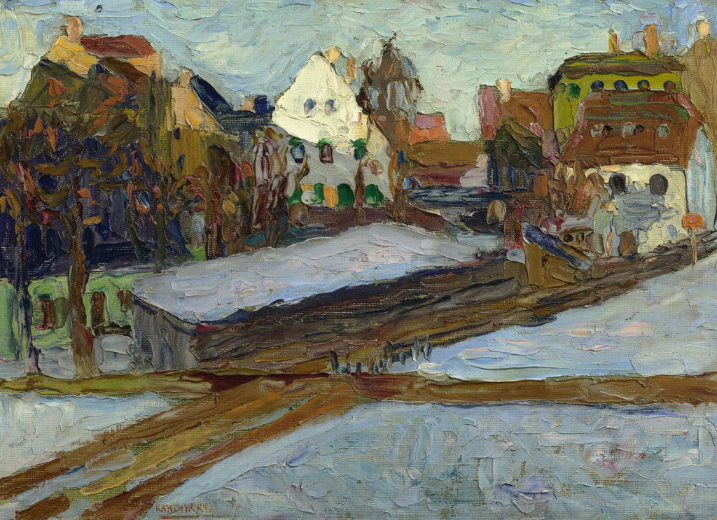 Schwabing - Nikolaistrasse im Winter II by Wassily Kandinsky estimated at $397,400 (low) to $662,300 (high). Image courtesy of Christie's