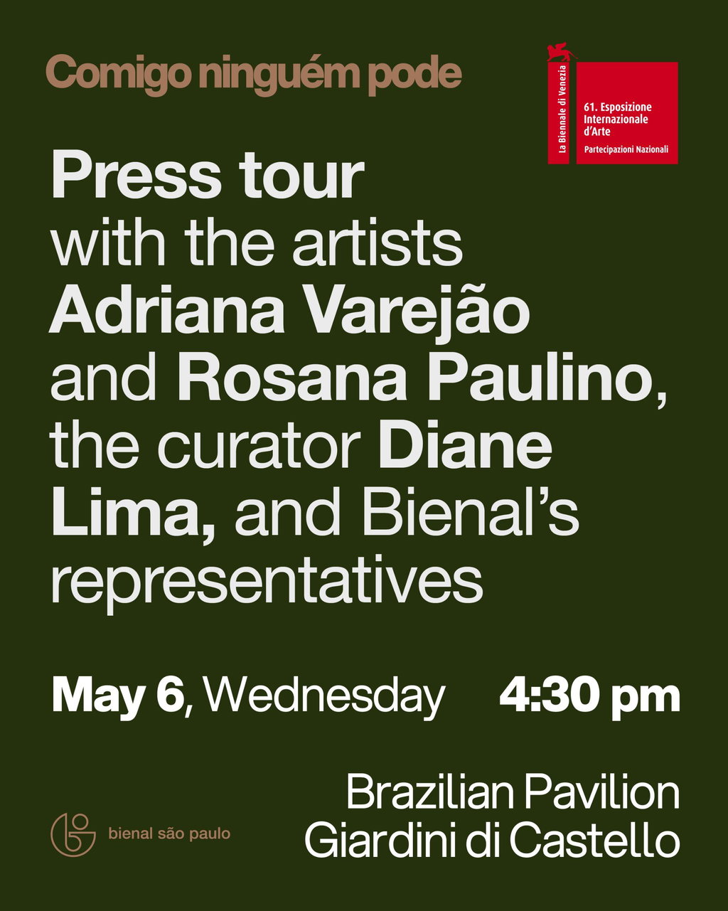 Press tour at the Brazilian Pavilion, La Biennale di Venezia.