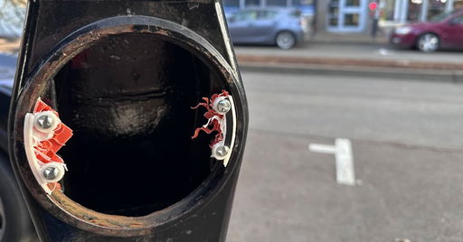 Eugene’s parking meter art project is gradually disappearing