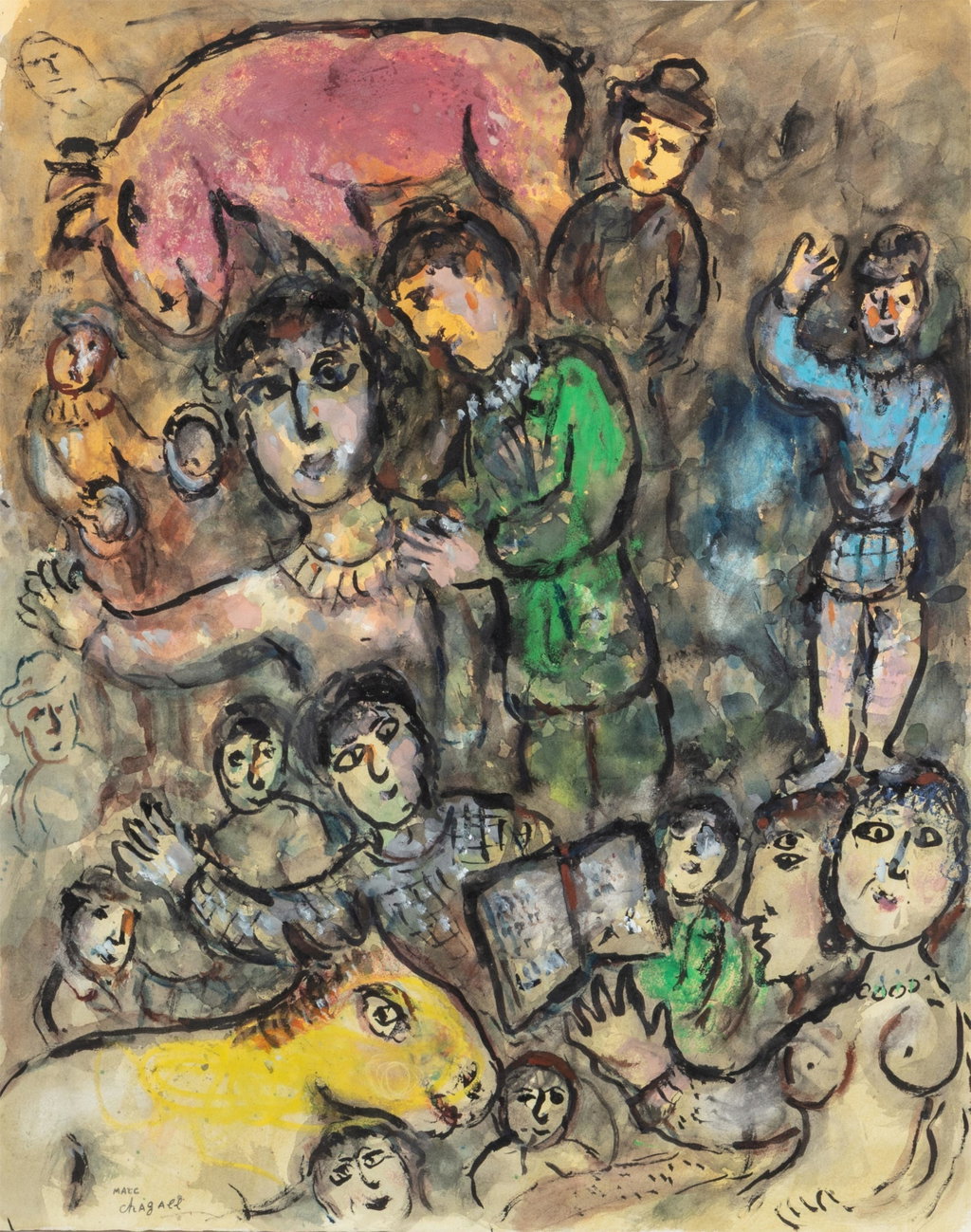 La lecture by Marc Chagall sold for $263,400. Image courtesy of Sotheby's